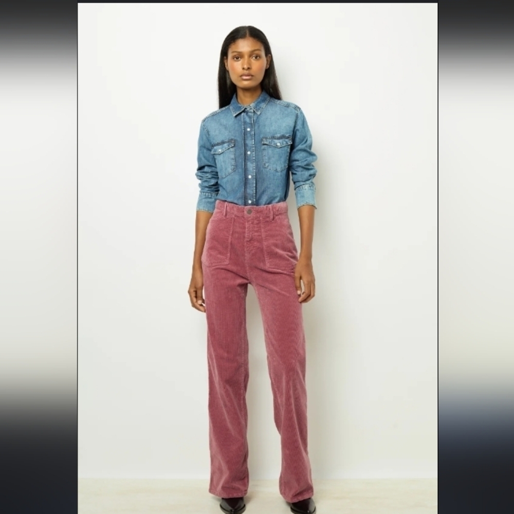 Nasty Gal Rose Pink Wide Wale Baggy Cordoroy Fairycore Cottagecore Boho Jeans
